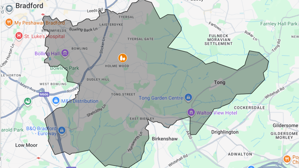 Holme in the Wood approximate coverage