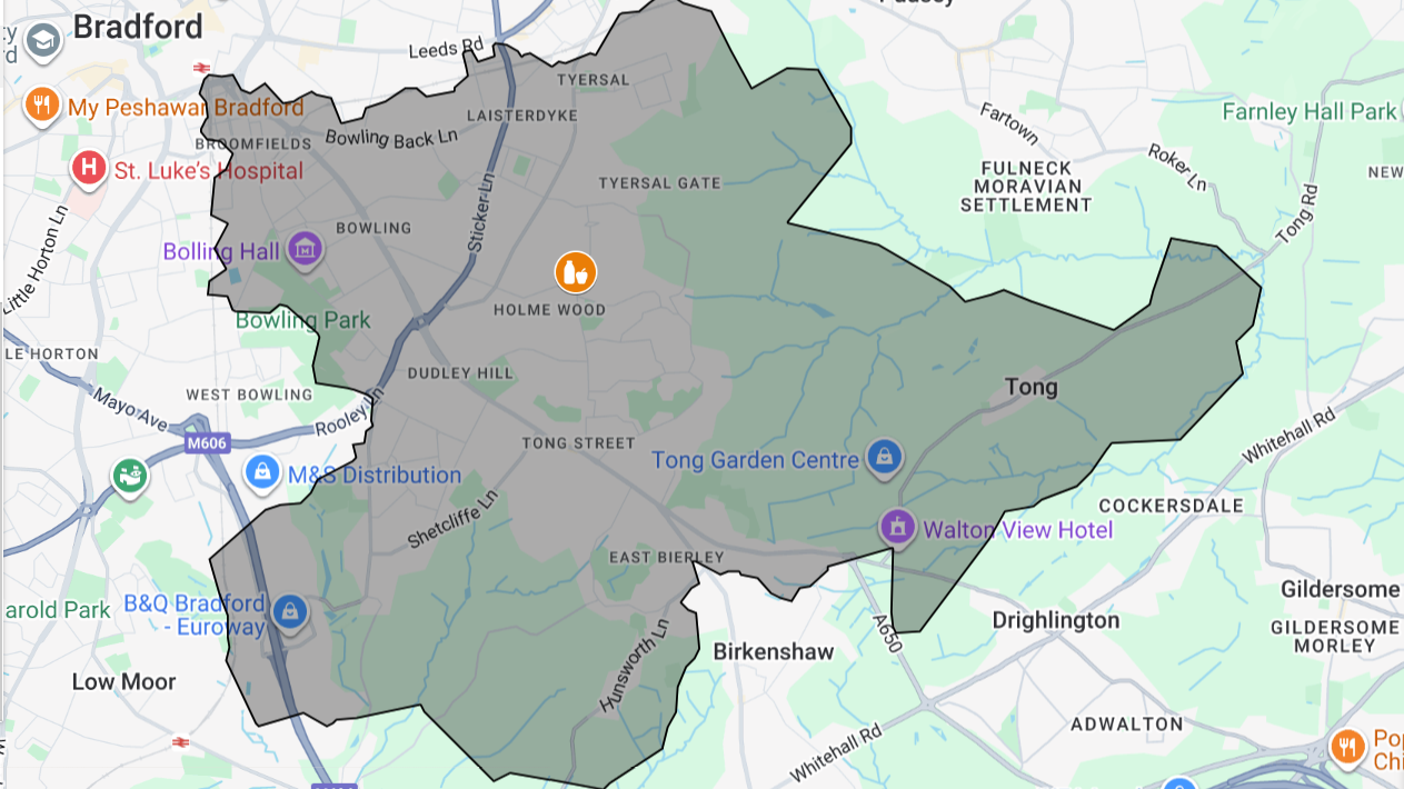 Holme in the Wood approximate coverage